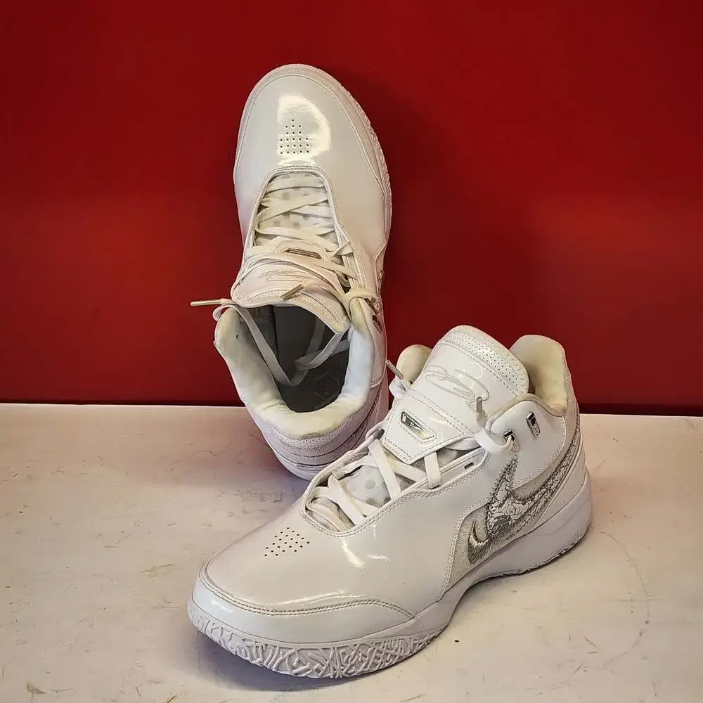 Nike Zoom LeBron NXXT Gen AMPD White Metallic Silver Basketball Shoes 12